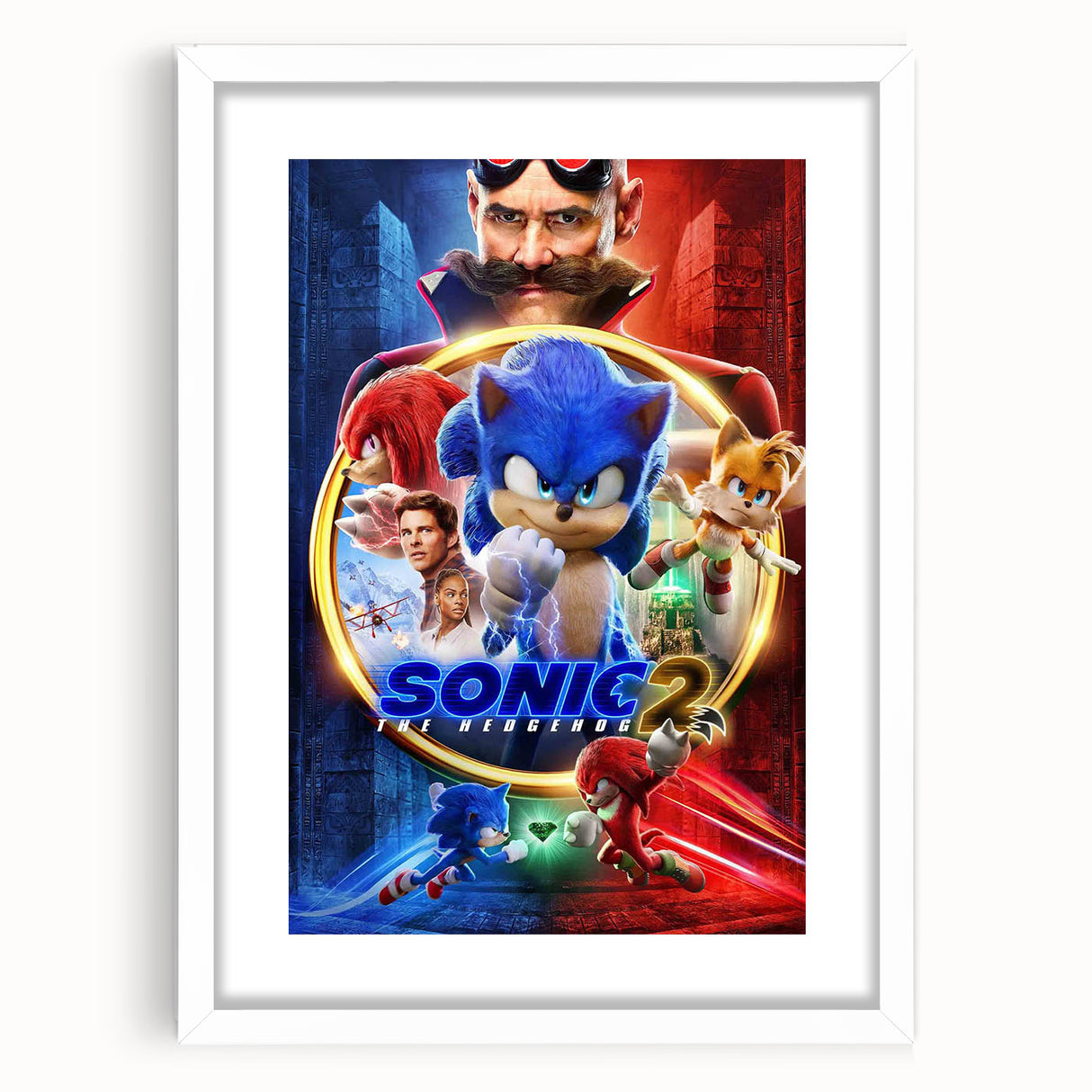 2020s Vintage Movie Poster – Sonic the Hedgehog 2 Retro Film Art