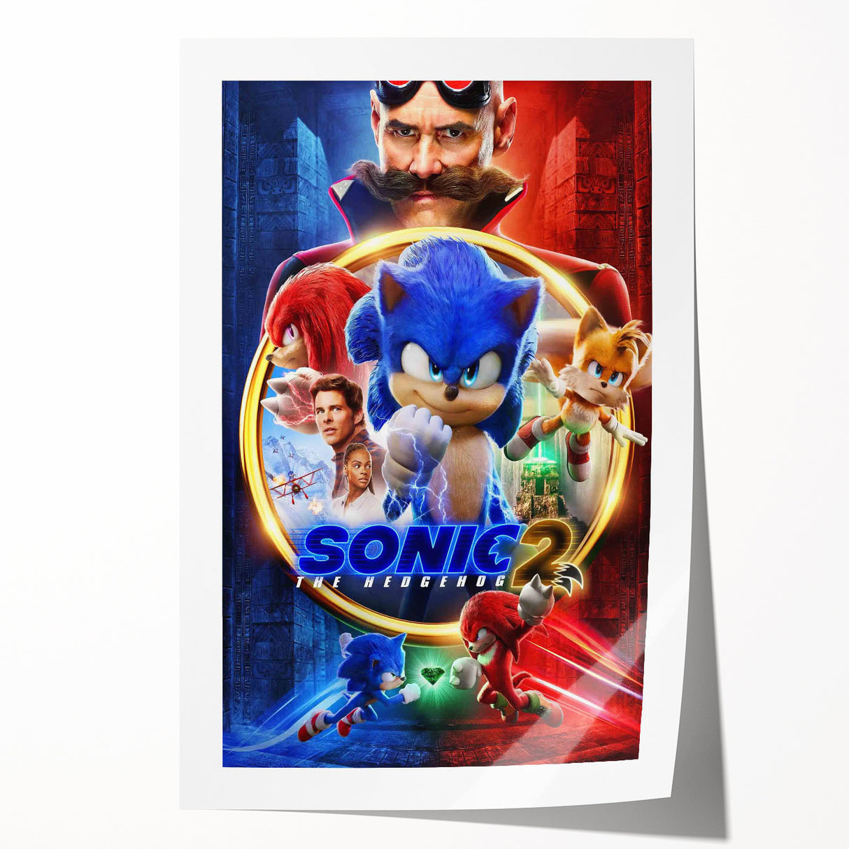 2020s Vintage Movie Poster – Sonic the Hedgehog 2 Retro Film Art