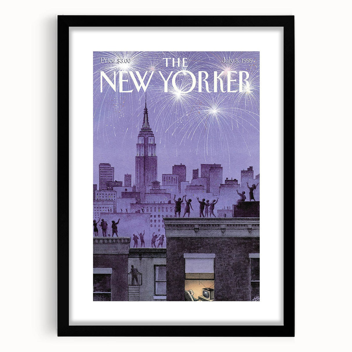 Vintage New Yorker Poster - New Year's Eve Diner Art Print