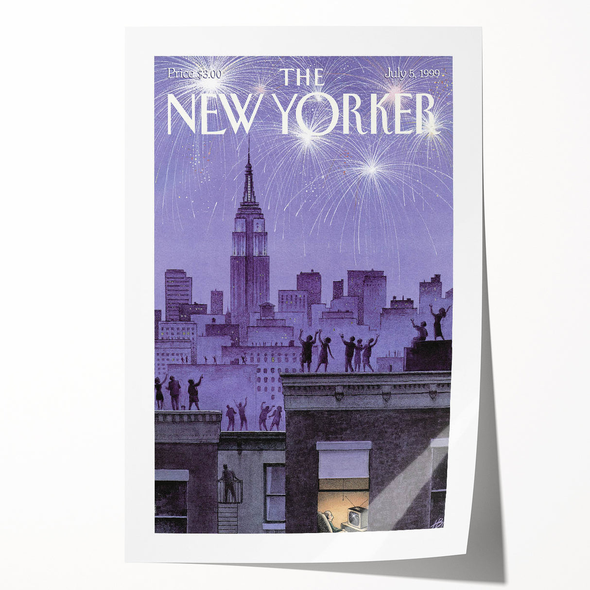 Vintage New Yorker Poster - New Year's Eve Diner Art Print