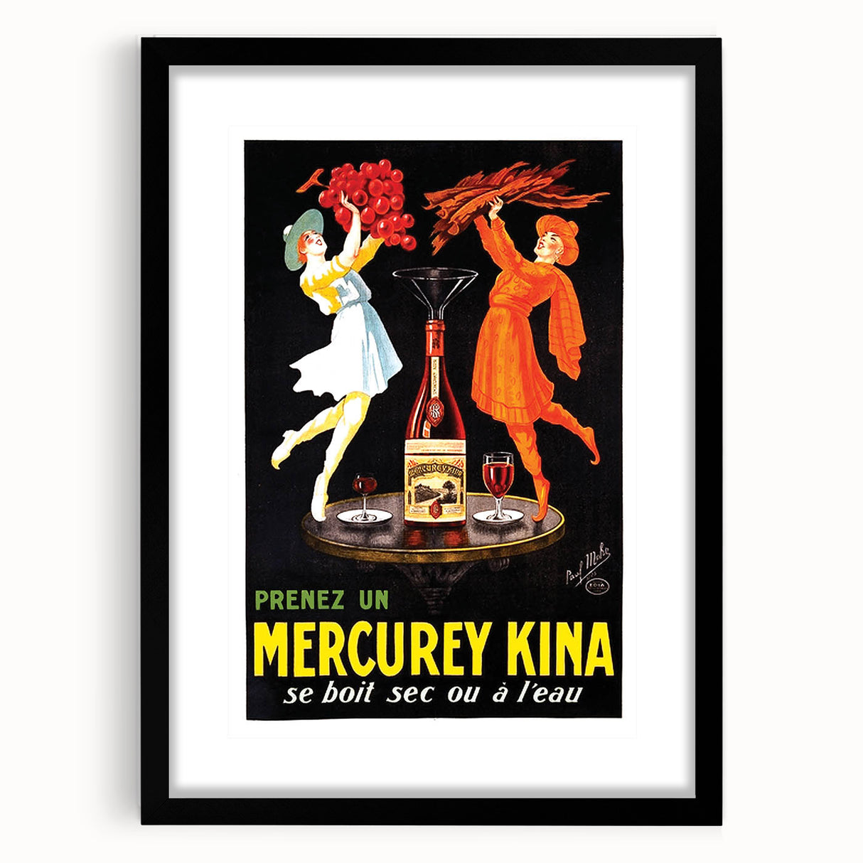 Vintage Advertising Poster – Retro Mercurey Kina Drink Ad