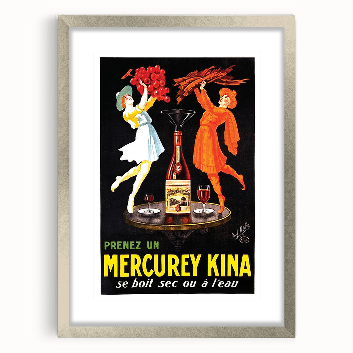 Vintage Advertising Poster – Retro Mercurey Kina Drink Ad