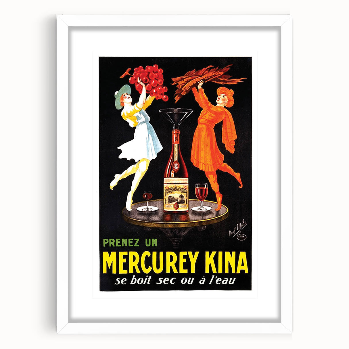 Vintage Advertising Poster – Retro Mercurey Kina Drink Ad