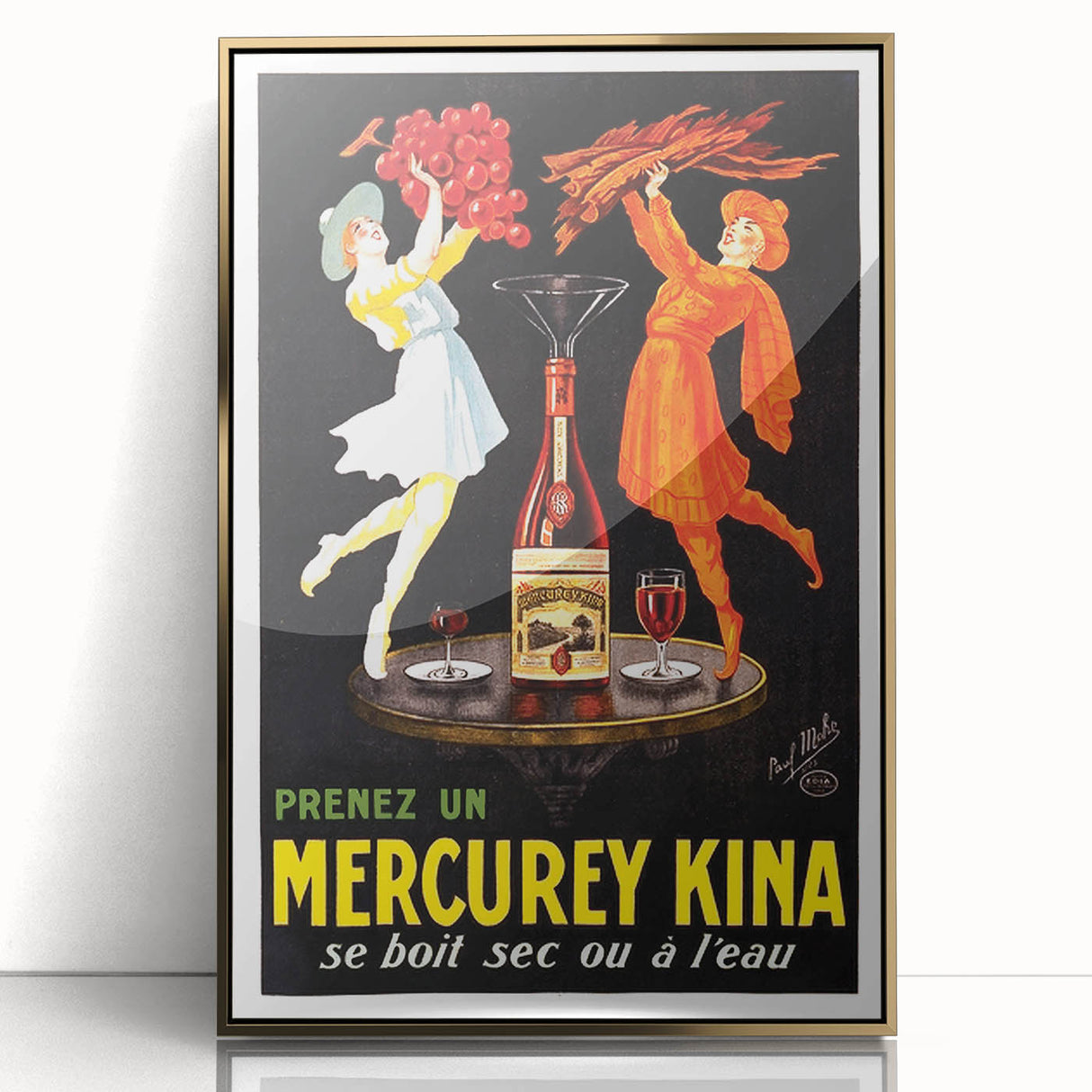 Vintage Advertising Poster – Retro Mercurey Kina Drink Ad