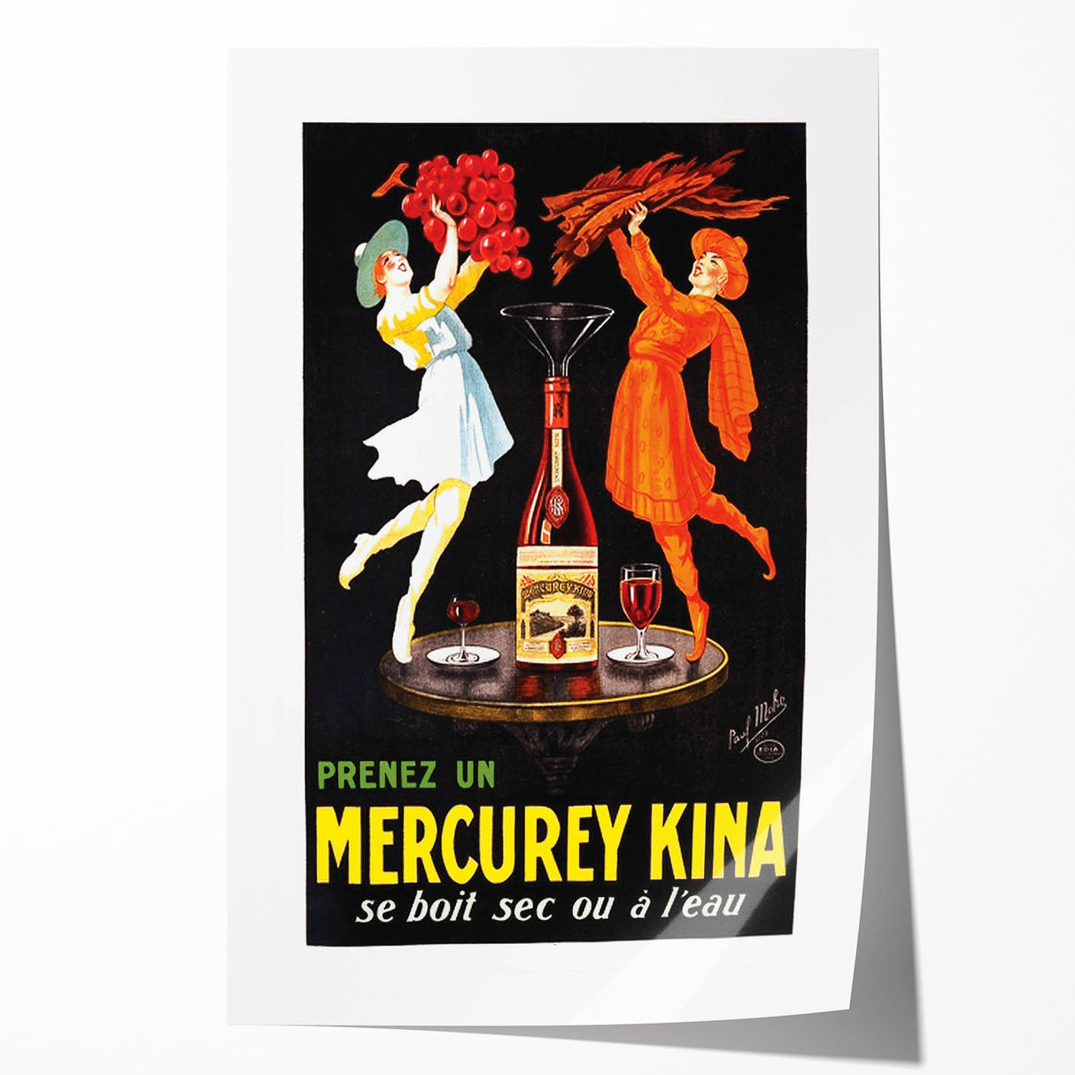 Vintage Advertising Poster – Retro Mercurey Kina Drink Ad
