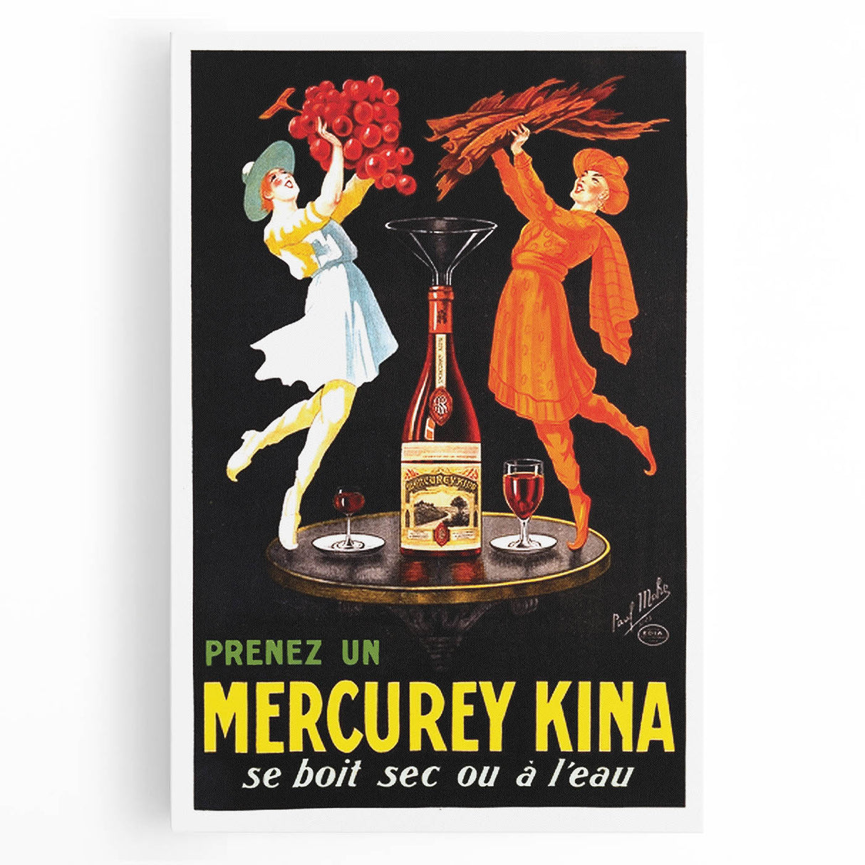 Vintage Advertising Poster – Retro Mercurey Kina Drink Ad