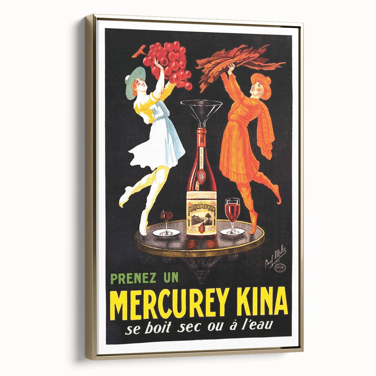 Vintage Advertising Poster – Retro Mercurey Kina Drink Ad