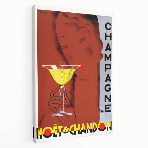 Vintage Moët & Chandon Champagne Ad – Retro French Poster Wall Art
