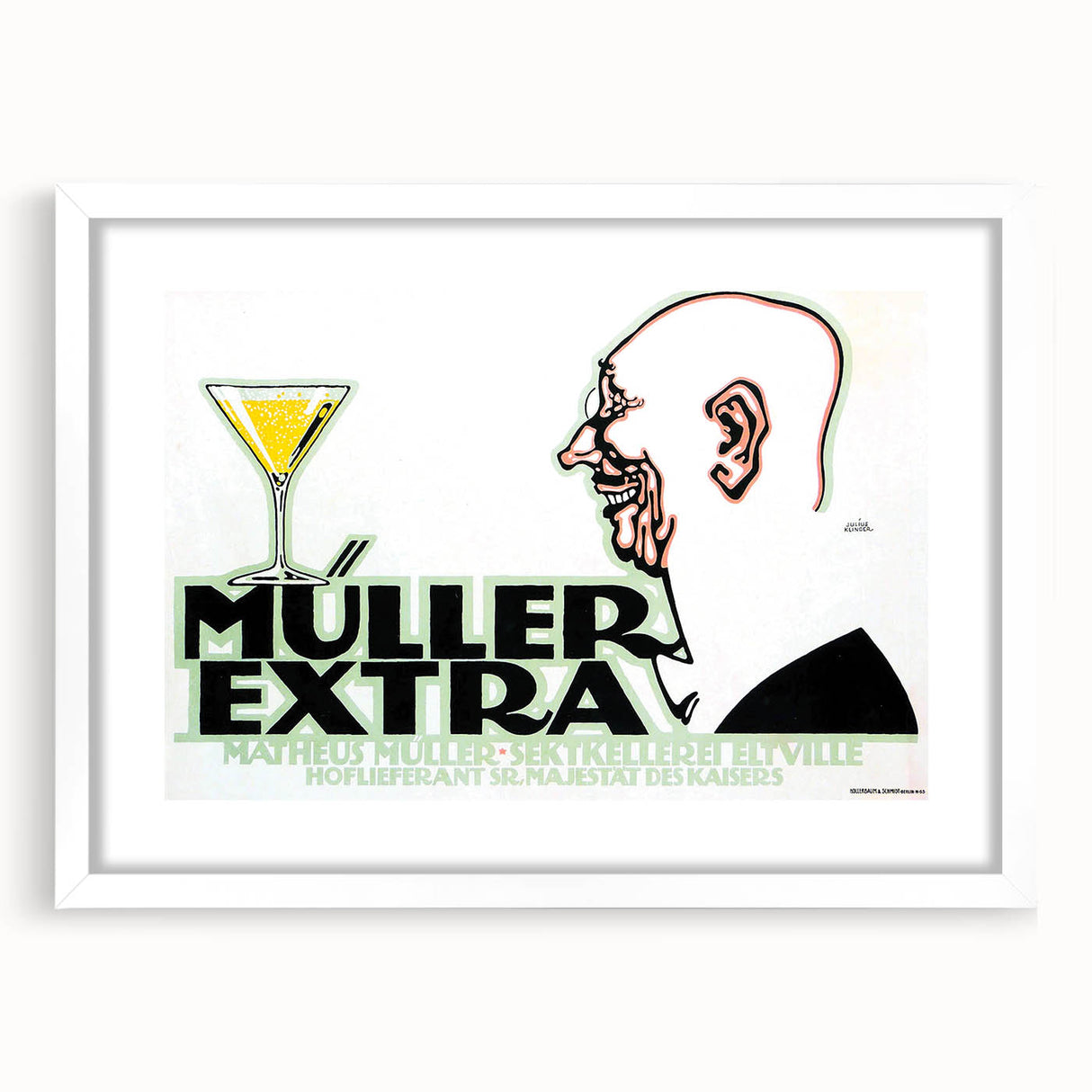Vintage Müller Extra Champagne Ad – Retro German Poster Wall Art
