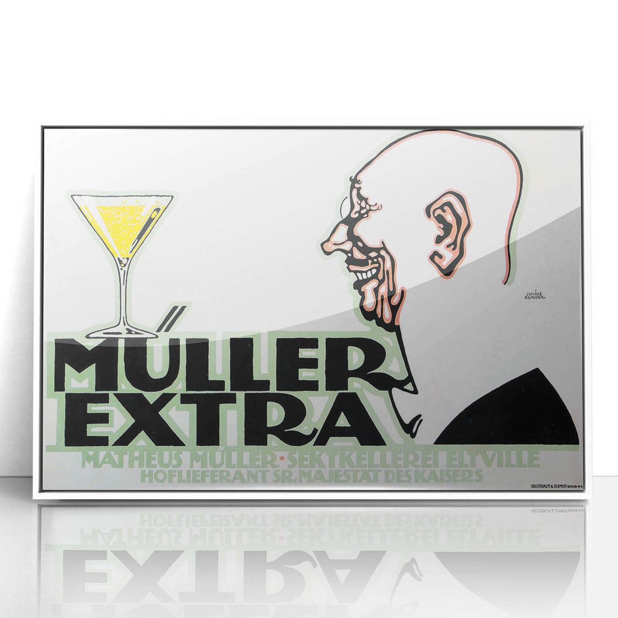 Vintage Müller Extra Champagne Ad – Retro German Poster Wall Art