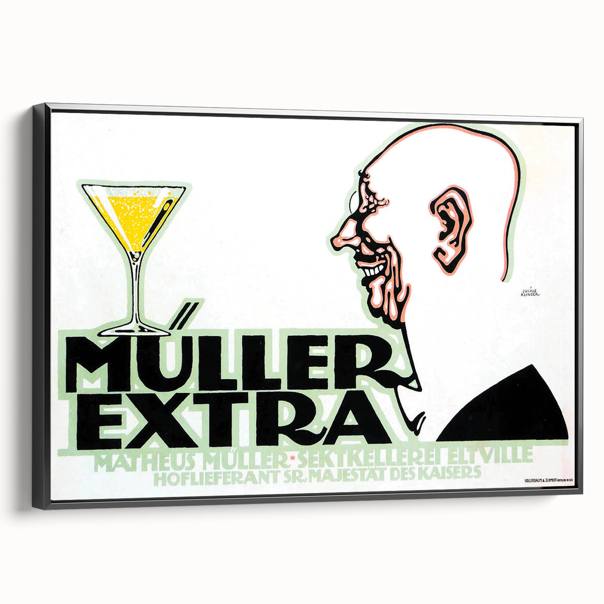 Vintage Müller Extra Champagne Ad – Retro German Poster Wall Art