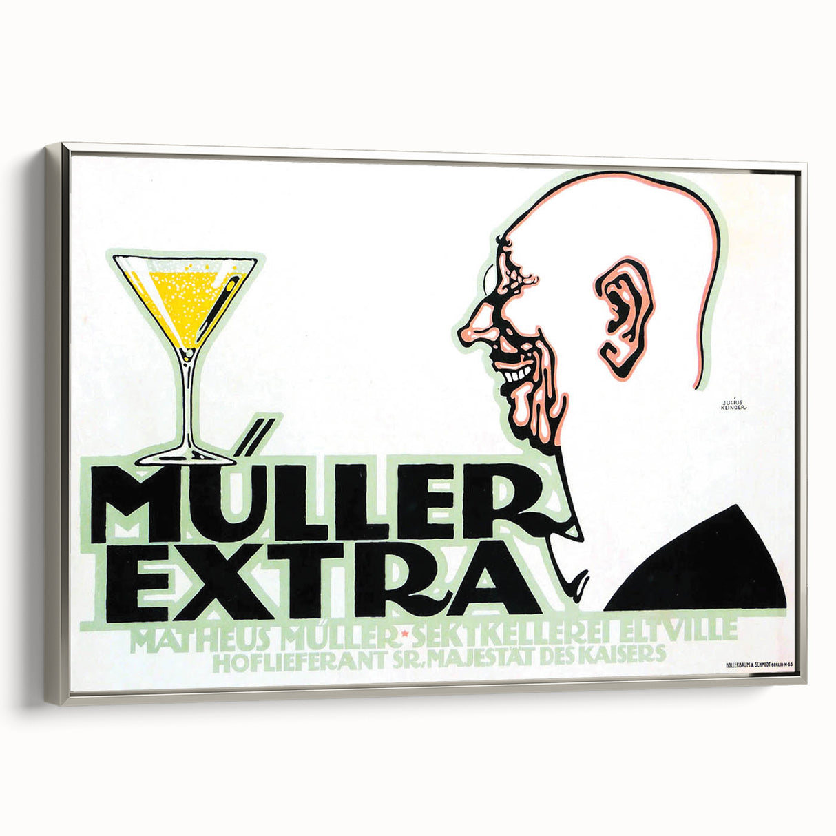Vintage Müller Extra Champagne Ad – Retro German Poster Wall Art