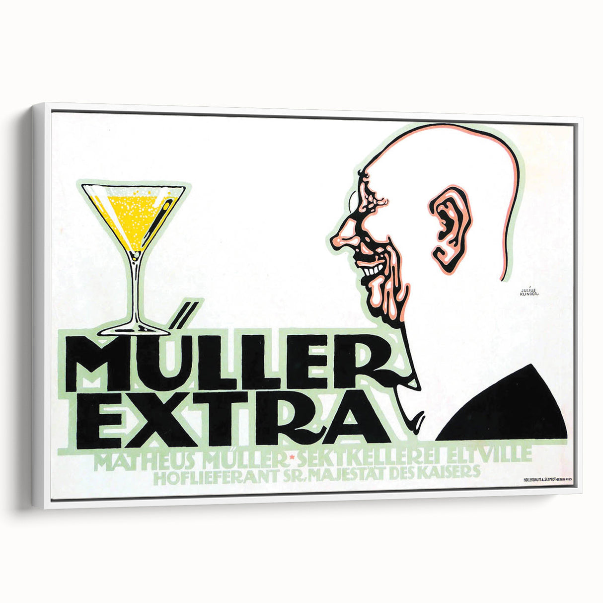 Vintage Müller Extra Champagne Ad – Retro German Poster Wall Art