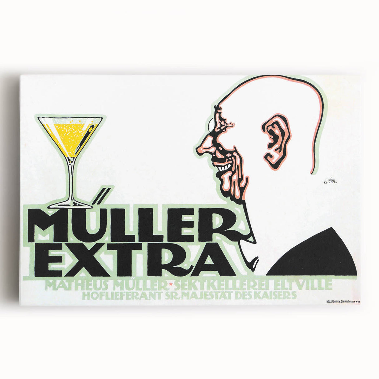 Vintage Müller Extra Champagne Ad – Retro German Poster Wall Art