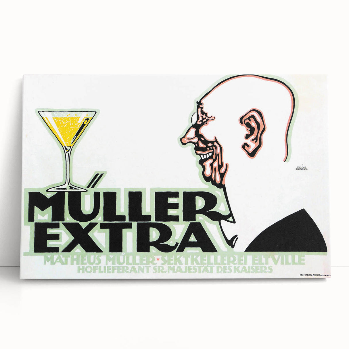 Vintage Müller Extra Champagne Ad – Retro German Poster Wall Art