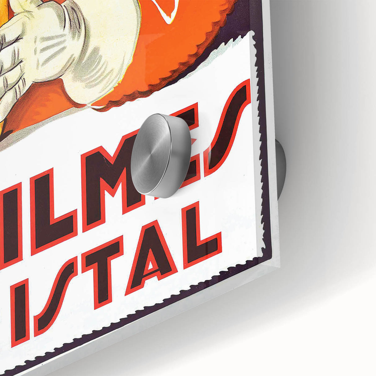 Vintage Quilmes Cristal Poster – Retro Beer Ad with Cheerful Character