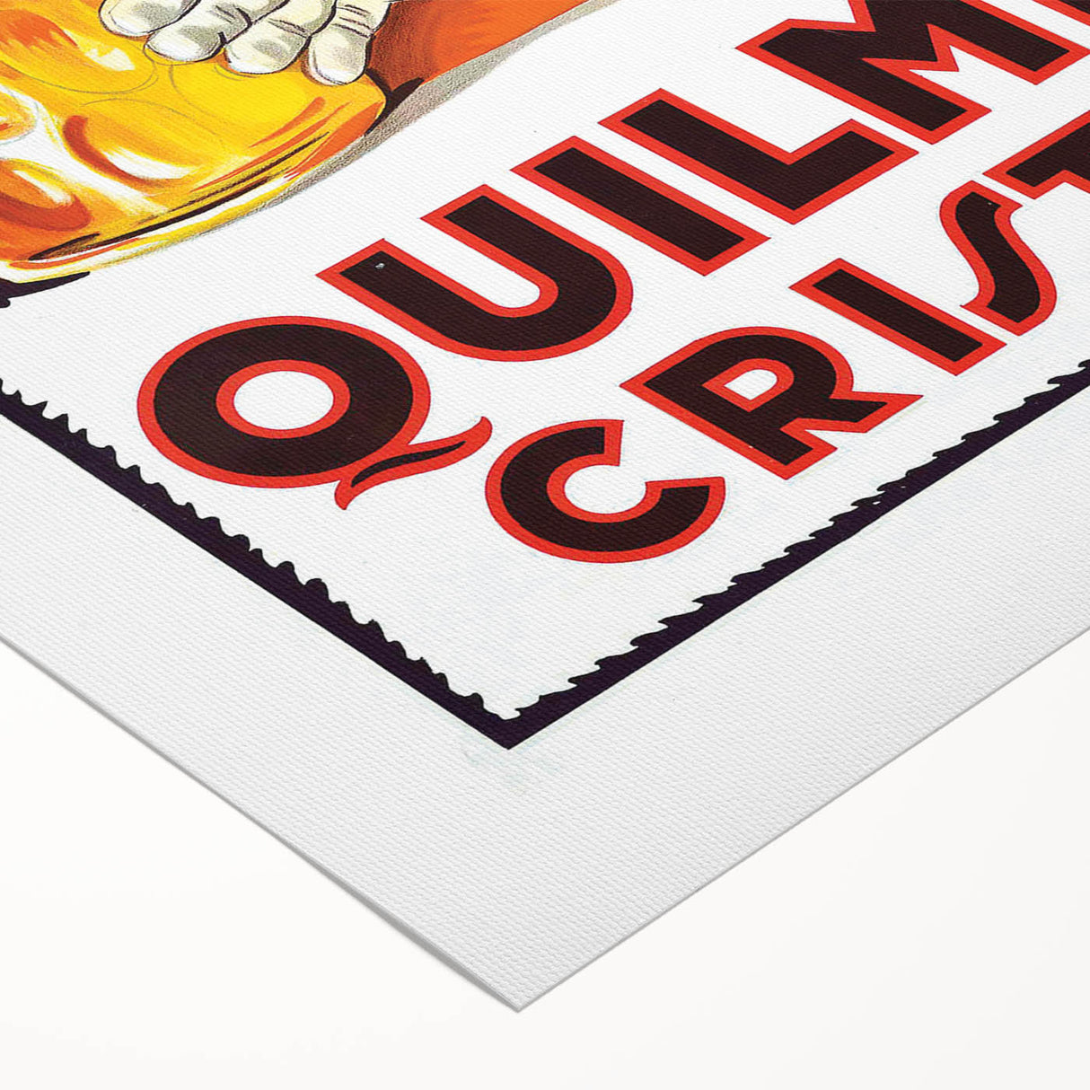 Vintage Quilmes Cristal Poster – Retro Beer Ad with Cheerful Character