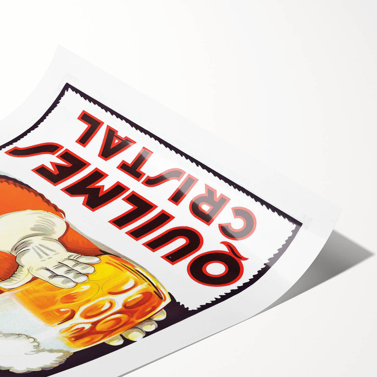 Vintage Quilmes Cristal Poster – Retro Beer Ad with Cheerful Character