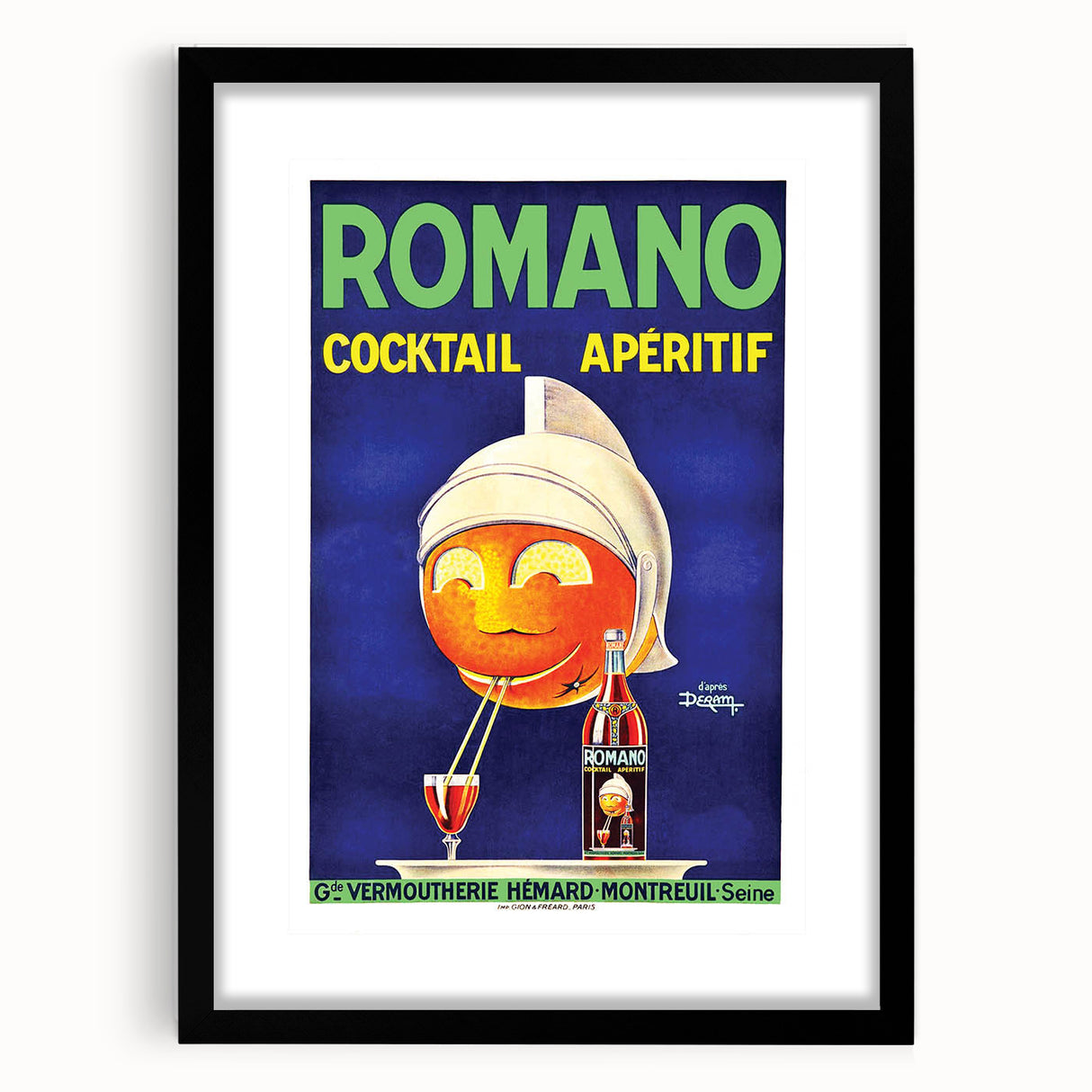 Vintage Romano Cocktail Aperitif Poster – Retro Drink Advertisement