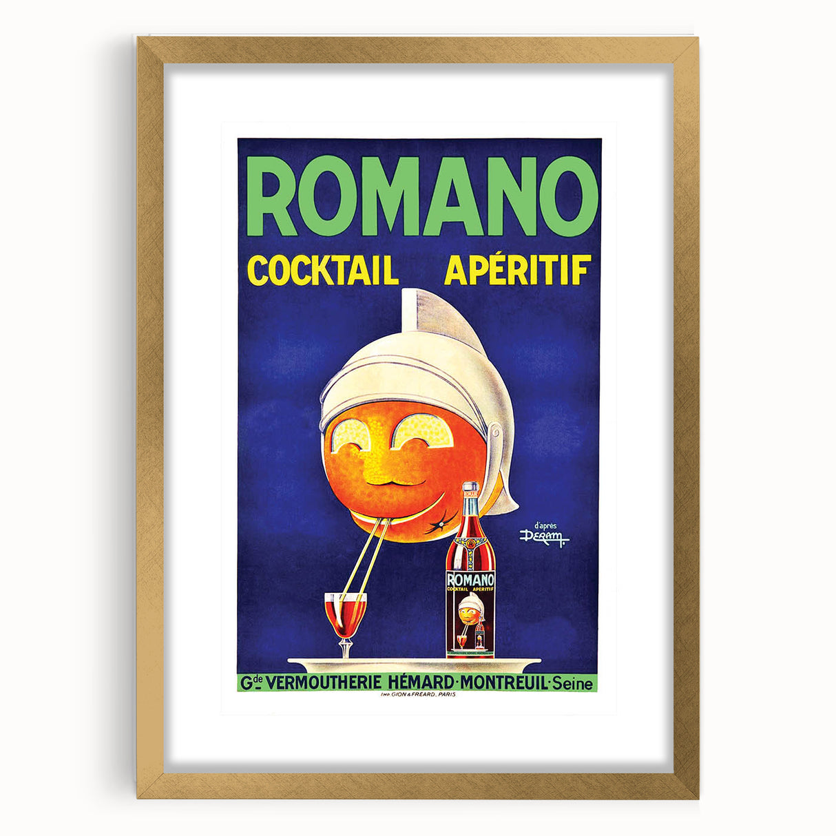 Vintage Romano Cocktail Aperitif Poster – Retro Drink Advertisement