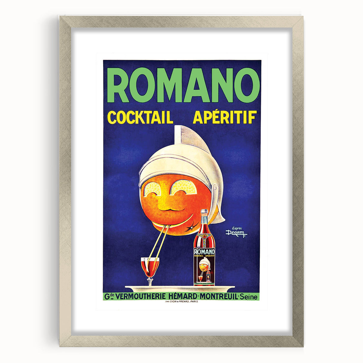 Vintage Romano Cocktail Aperitif Poster – Retro Drink Advertisement