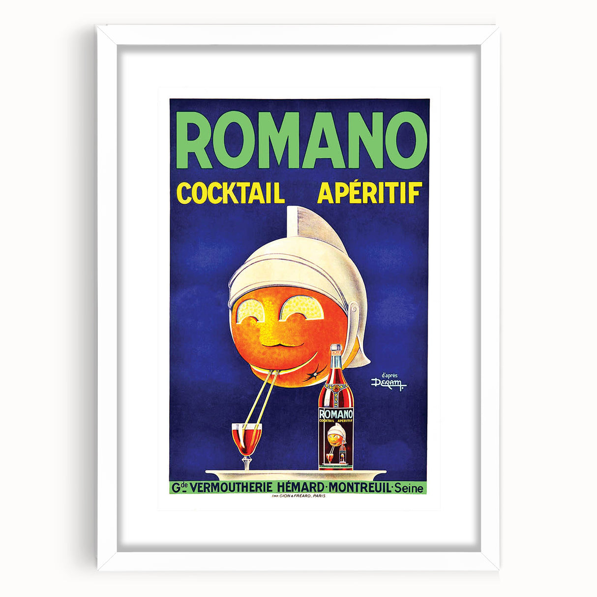 Vintage Romano Cocktail Aperitif Poster – Retro Drink Advertisement