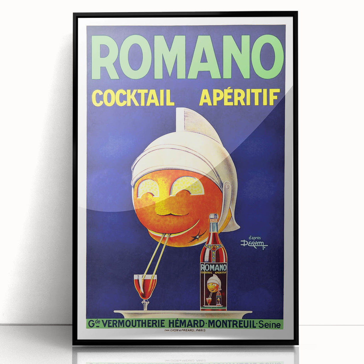 Vintage Romano Cocktail Aperitif Poster – Retro Drink Advertisement