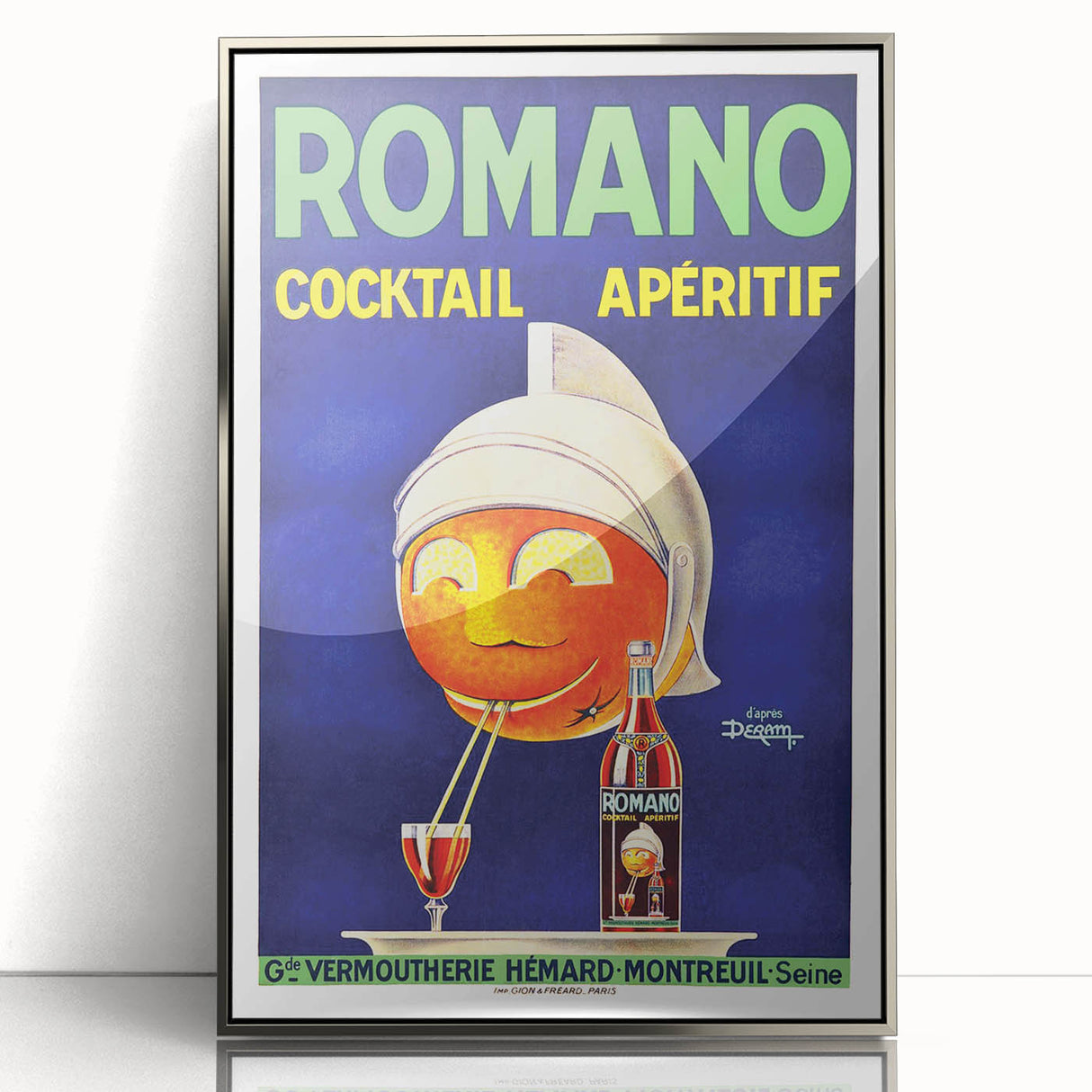 Vintage Romano Cocktail Aperitif Poster – Retro Drink Advertisement