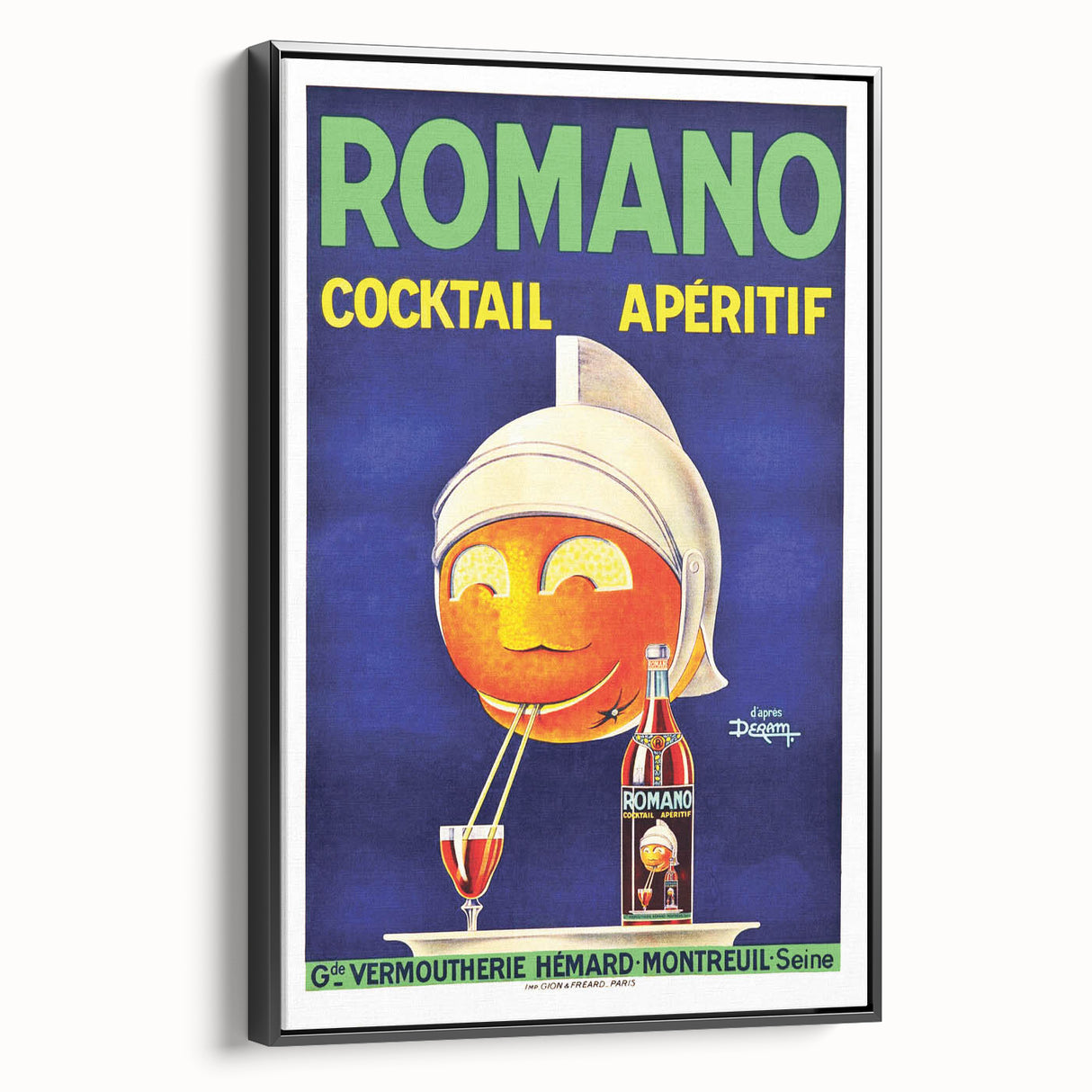 Vintage Romano Cocktail Aperitif Poster – Retro Drink Advertisement