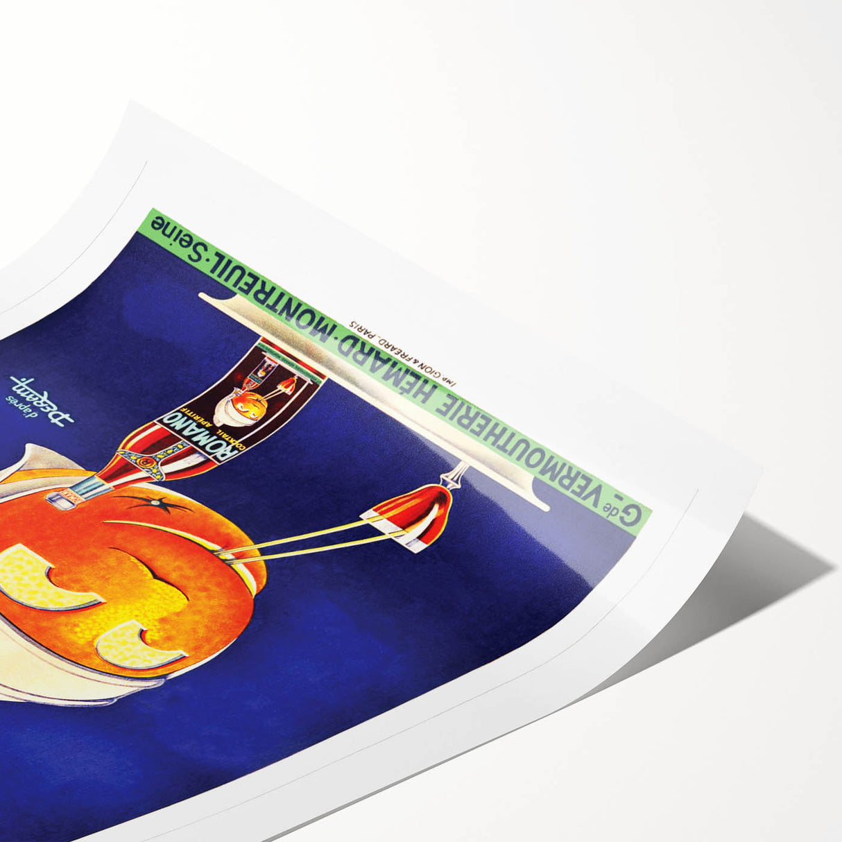 Vintage Romano Cocktail Aperitif Poster – Retro Drink Advertisement