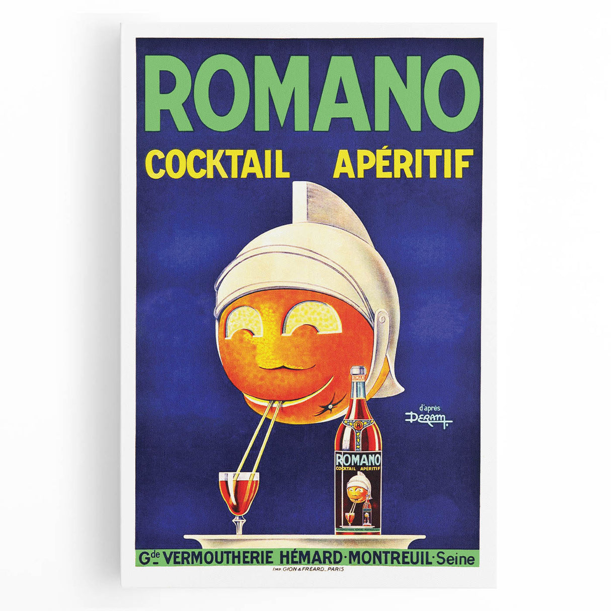 Vintage Romano Cocktail Aperitif Poster – Retro Drink Advertisement