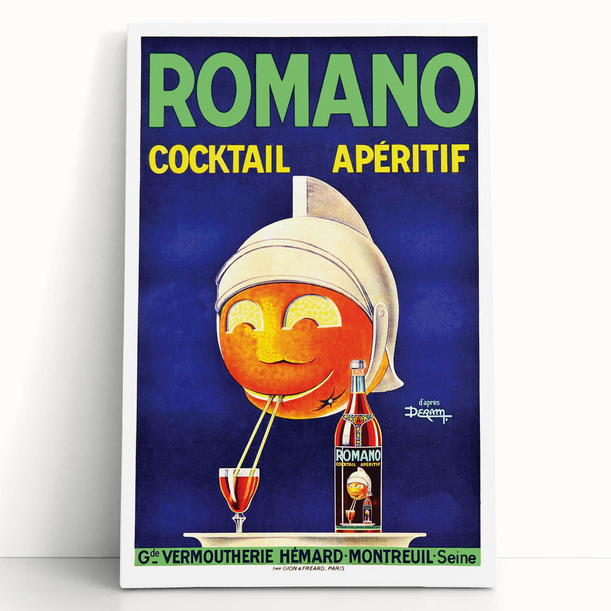 Vintage Romano Cocktail Aperitif Poster – Retro Drink Advertisement