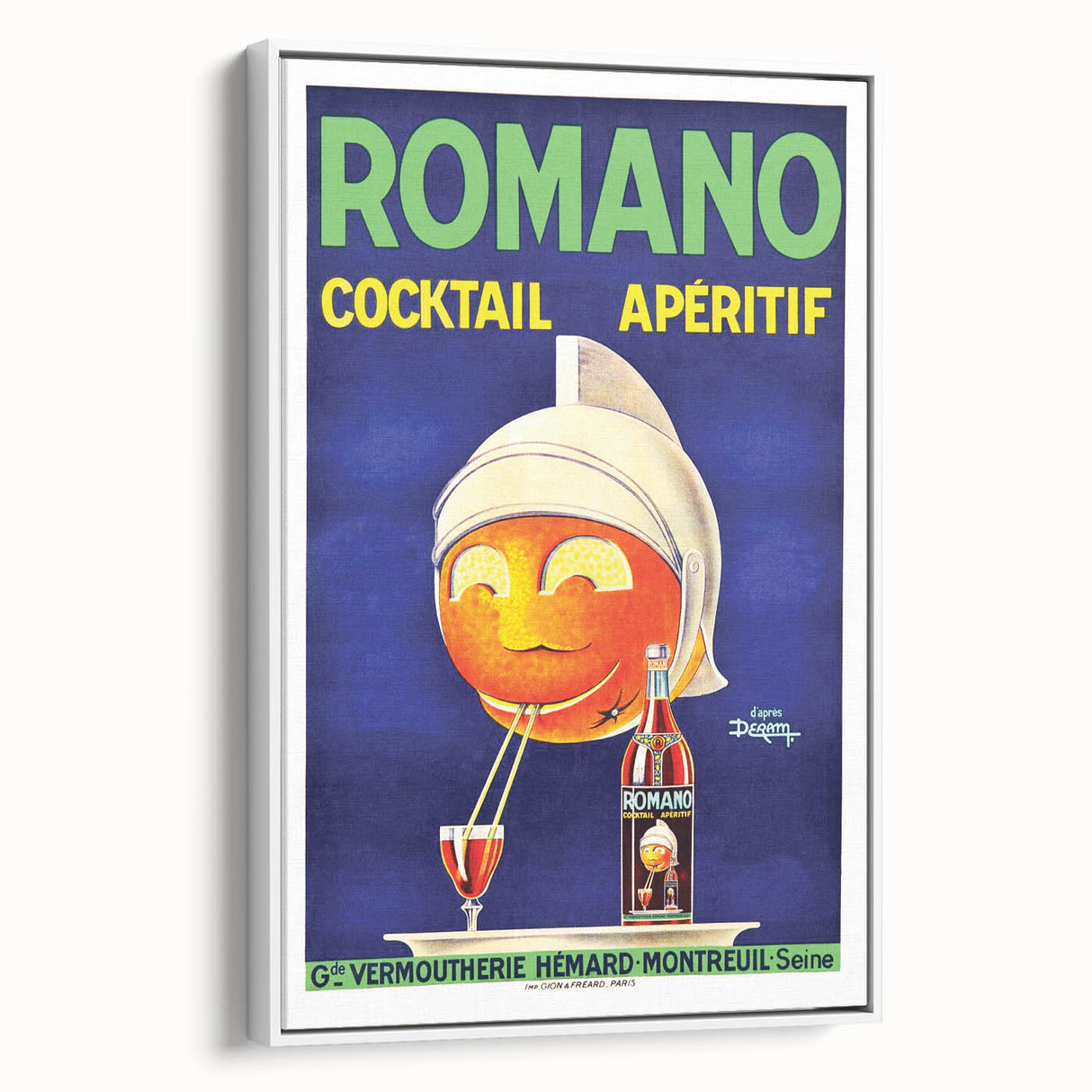 Vintage Romano Cocktail Aperitif Poster – Retro Drink Advertisement
