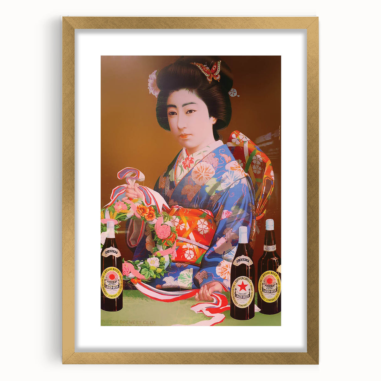 Vintage Asahi Beer Poster – Retro Japanese Advertising Wall Art