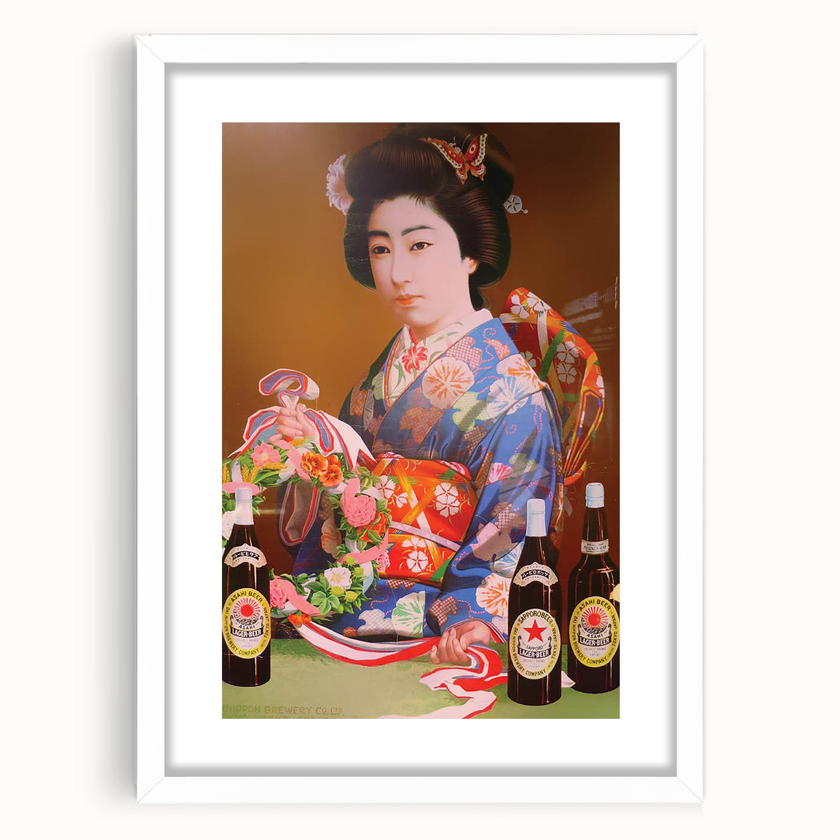 Vintage Asahi Beer Poster – Retro Japanese Advertising Wall Art