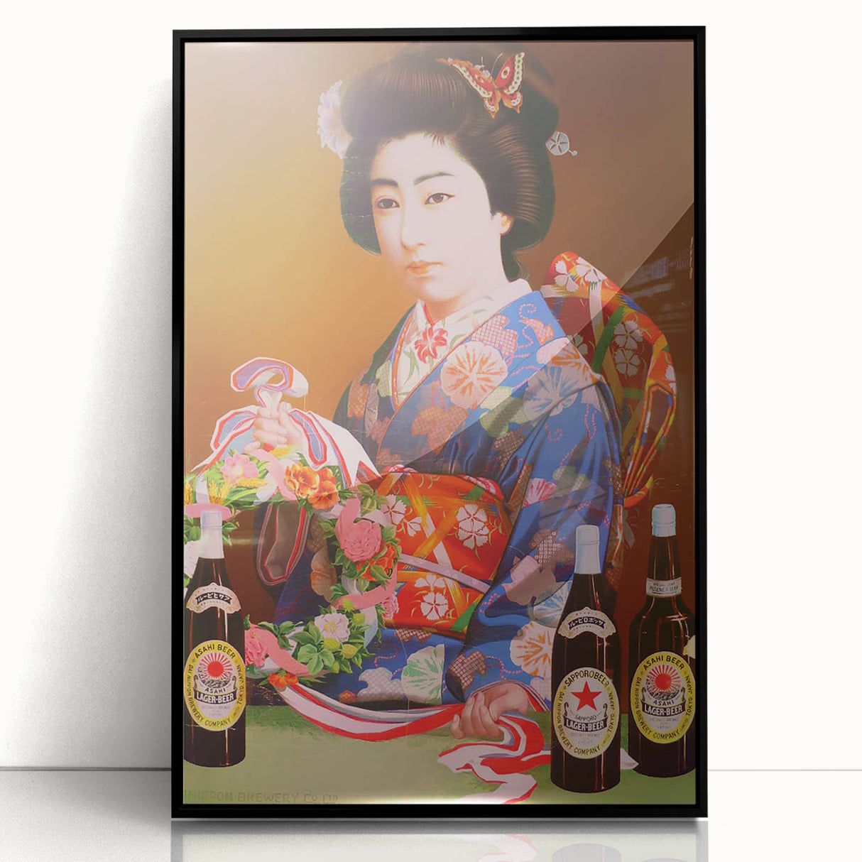 Vintage Asahi Beer Poster – Retro Japanese Advertising Wall Art