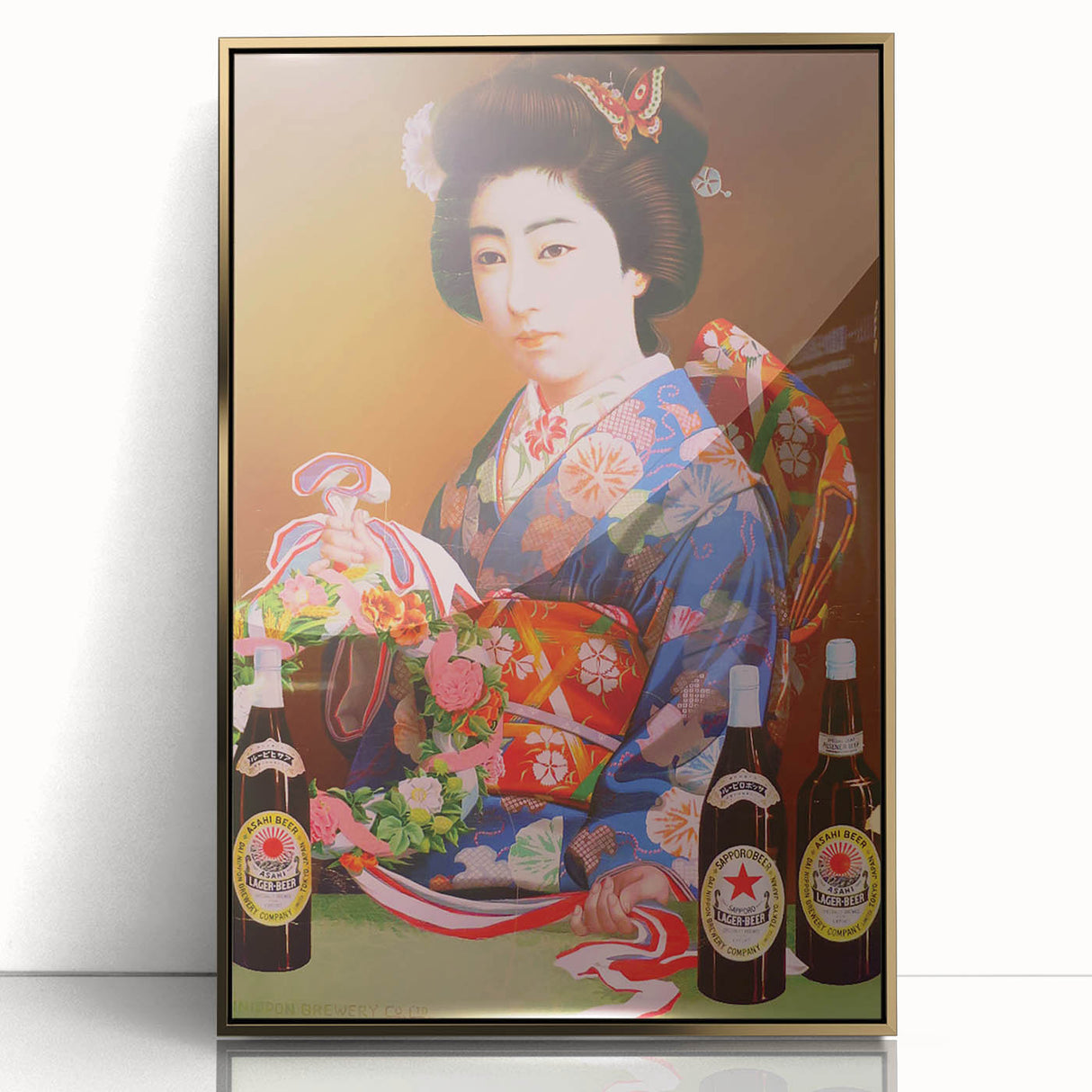 Vintage Asahi Beer Poster – Retro Japanese Advertising Wall Art