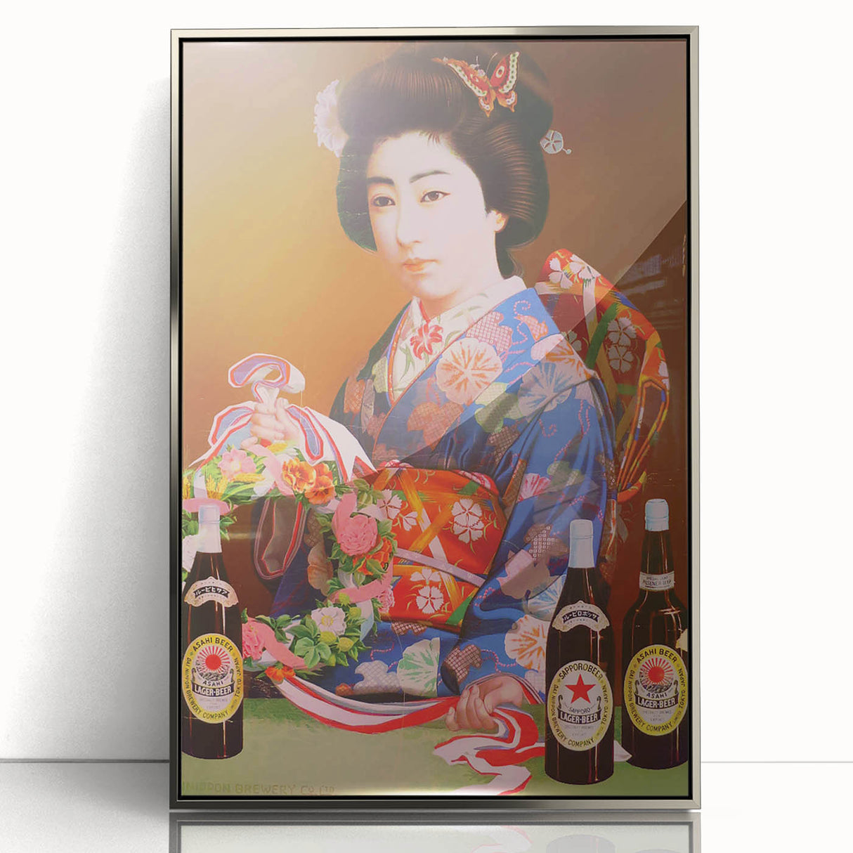 Vintage Asahi Beer Poster – Retro Japanese Advertising Wall Art
