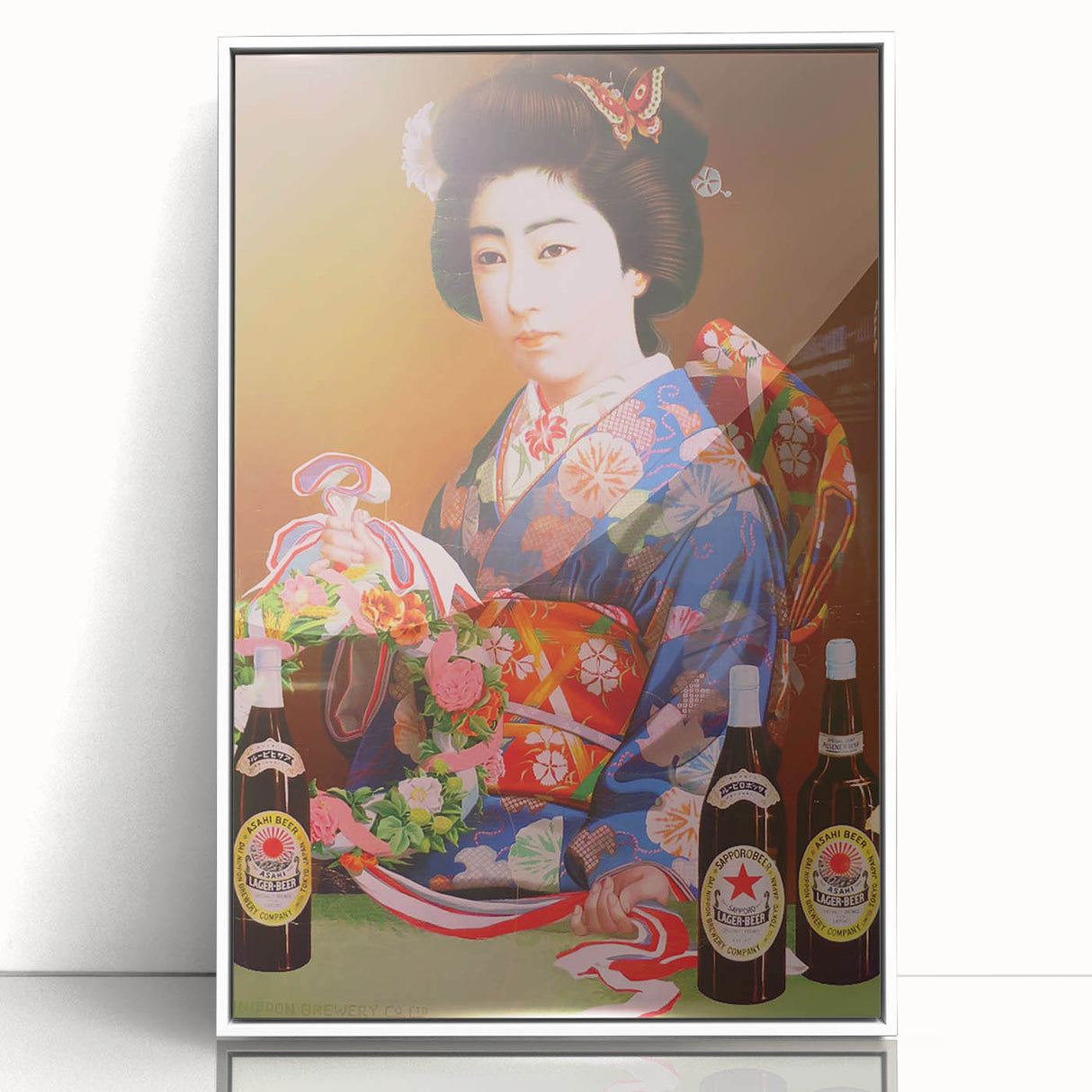 Vintage Asahi Beer Poster – Retro Japanese Advertising Wall Art