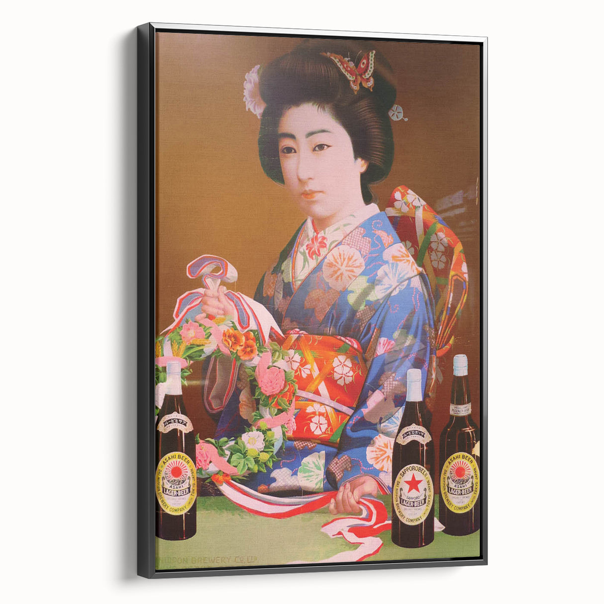 Vintage Asahi Beer Poster – Retro Japanese Advertising Wall Art