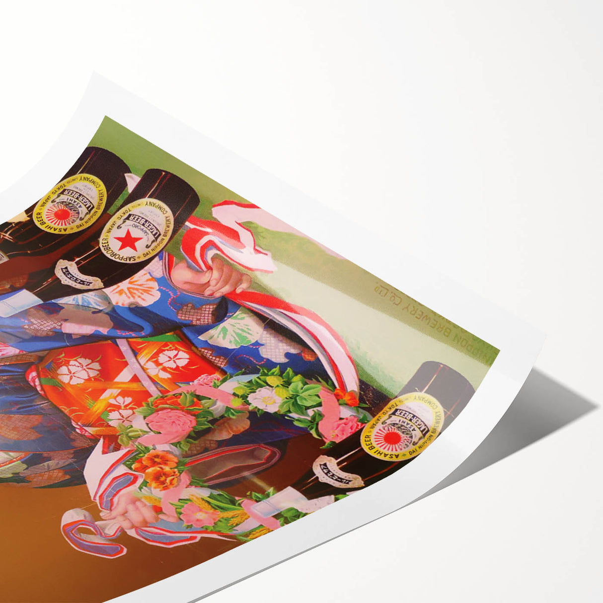 Vintage Asahi Beer Poster – Retro Japanese Advertising Wall Art