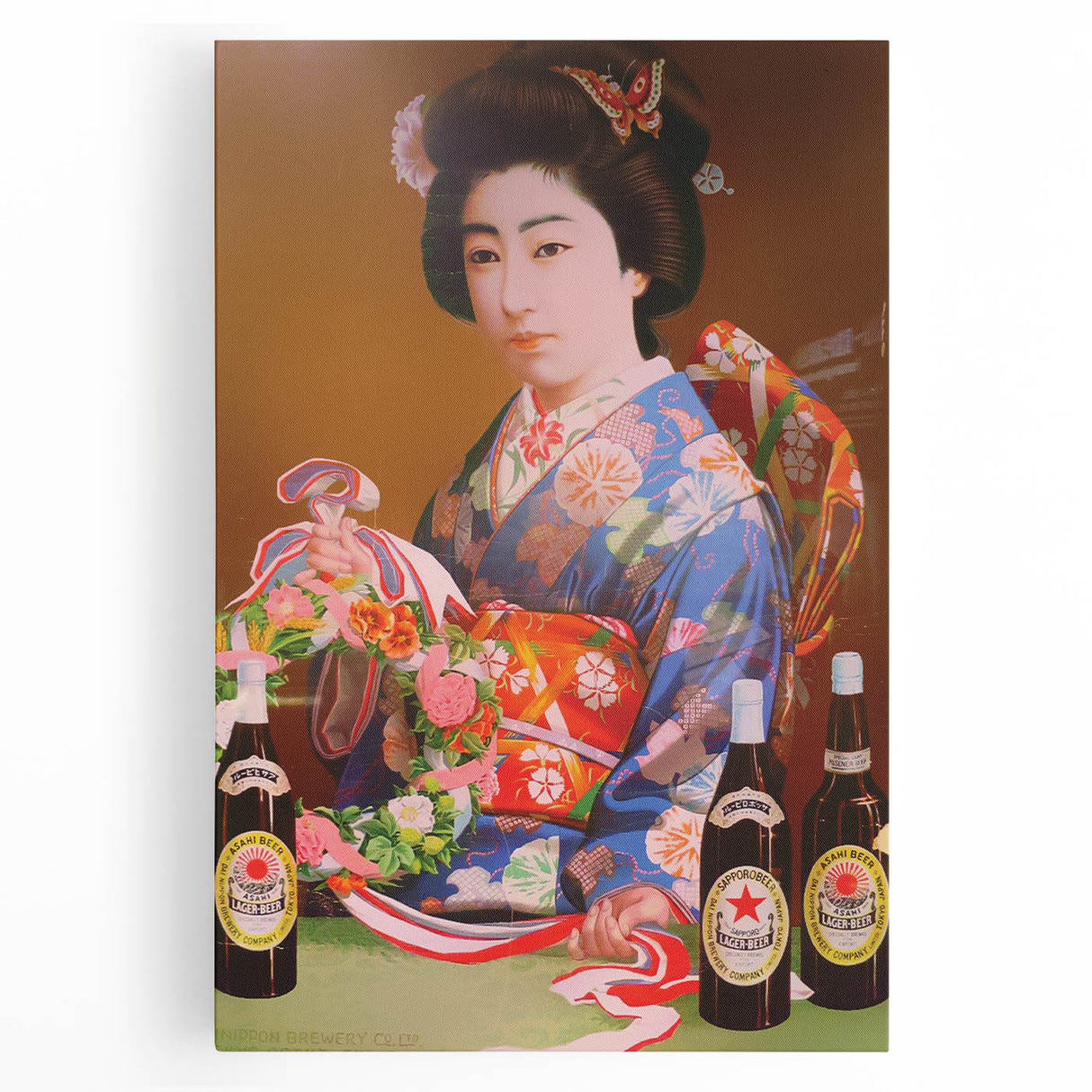 Vintage Asahi Beer Poster – Retro Japanese Advertising Wall Art