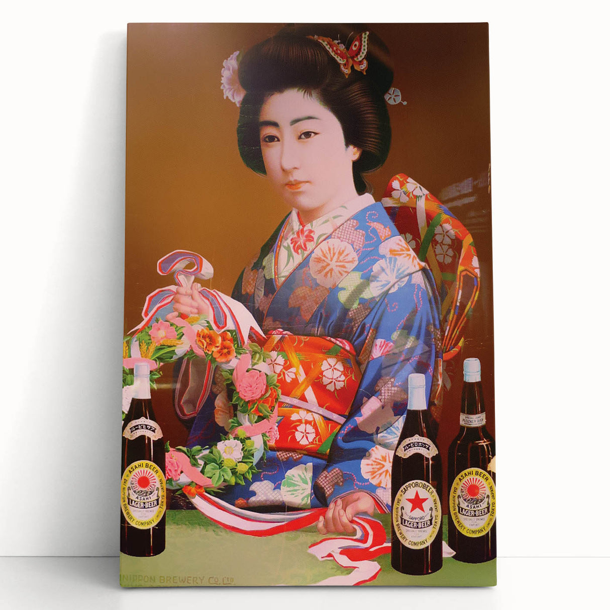 Vintage Asahi Beer Poster – Retro Japanese Advertising Wall Art