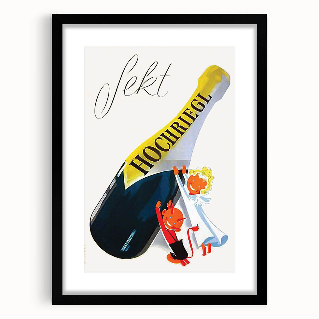 Vintage Sekt Hochriegl Poster – Retro German Advertising Wall Art