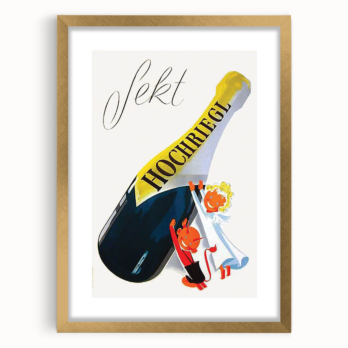 Vintage Sekt Hochriegl Poster – Retro German Advertising Wall Art