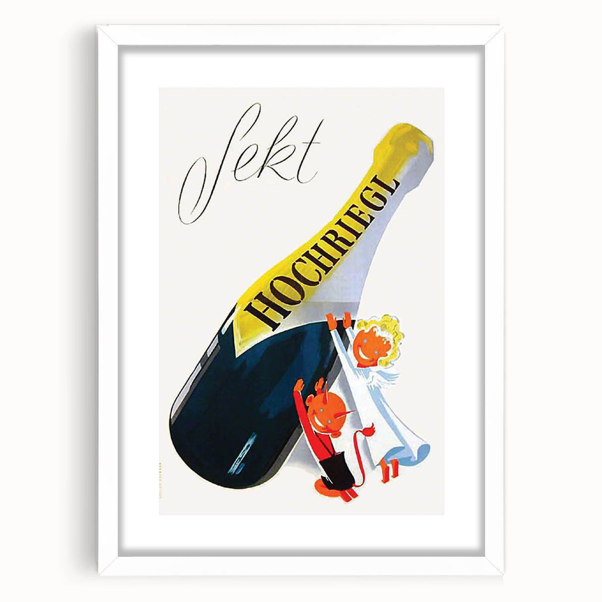 Vintage Sekt Hochriegl Poster – Retro German Advertising Wall Art