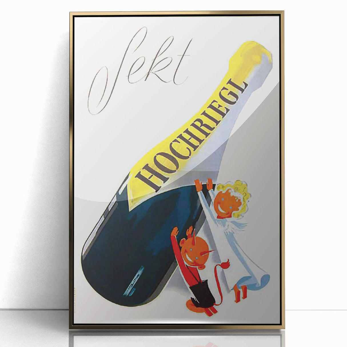 Vintage Sekt Hochriegl Poster – Retro German Advertising Wall Art