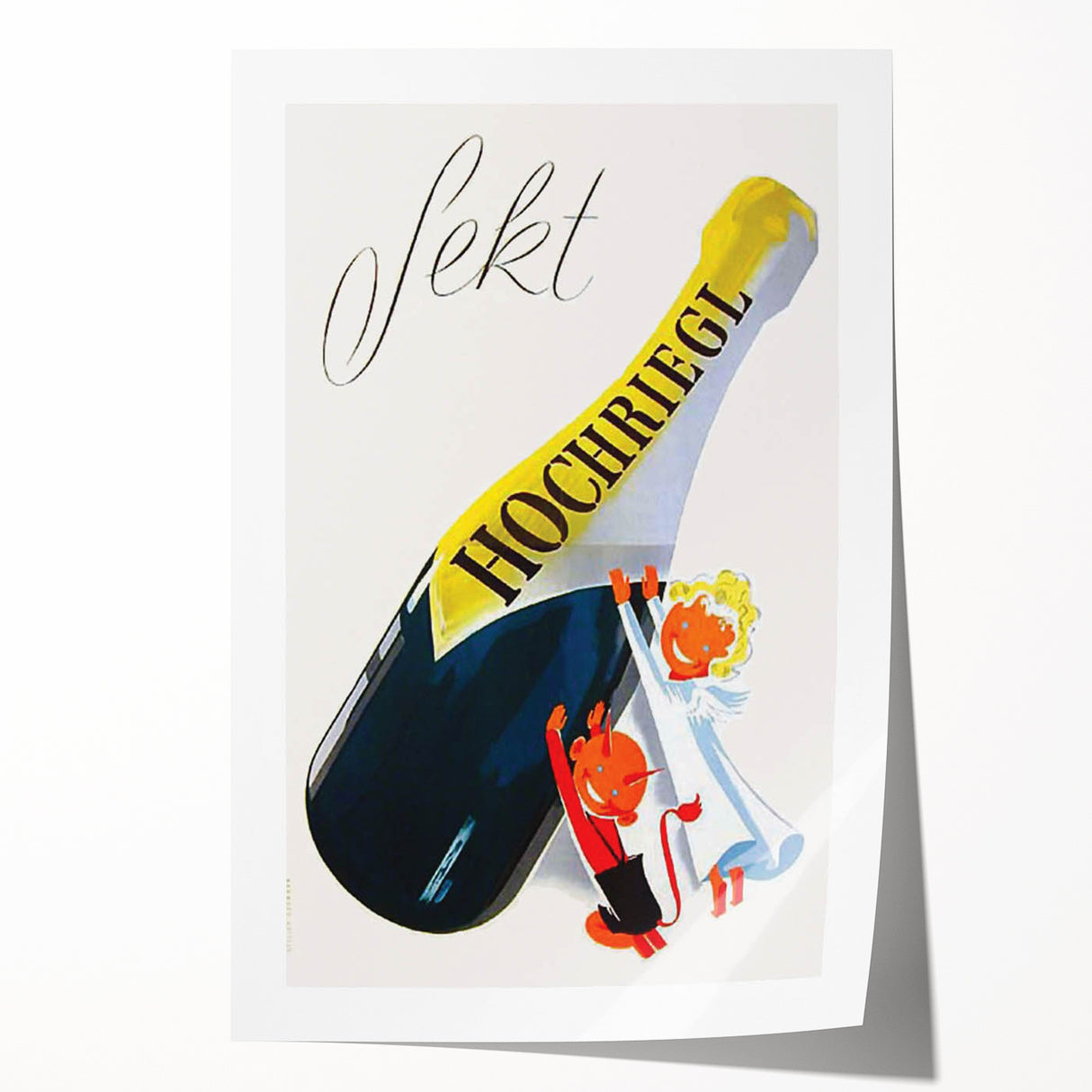 Vintage Sekt Hochriegl Poster – Retro German Advertising Wall Art