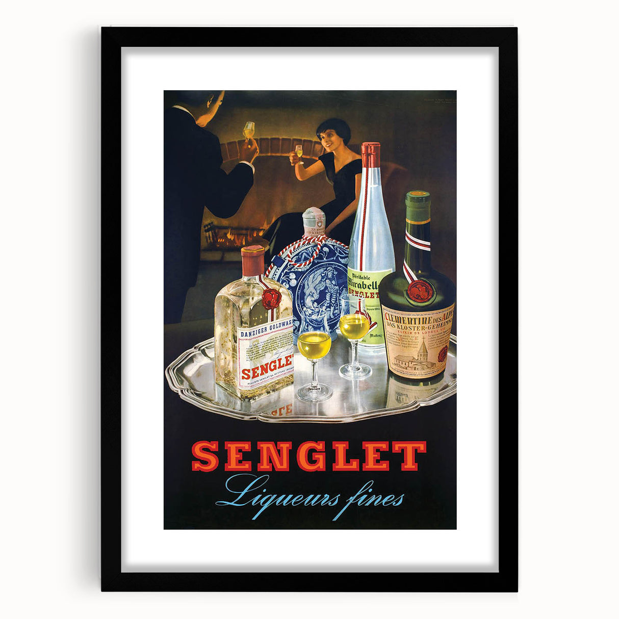 Vintage Senglet Liqueurs Poster – Retro French Advertising Art