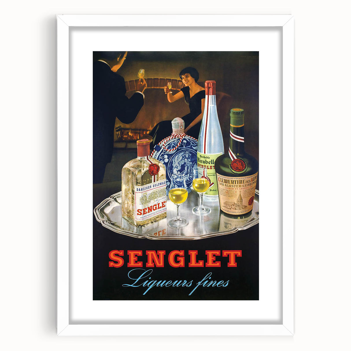 Vintage Senglet Liqueurs Poster – Retro French Advertising Art